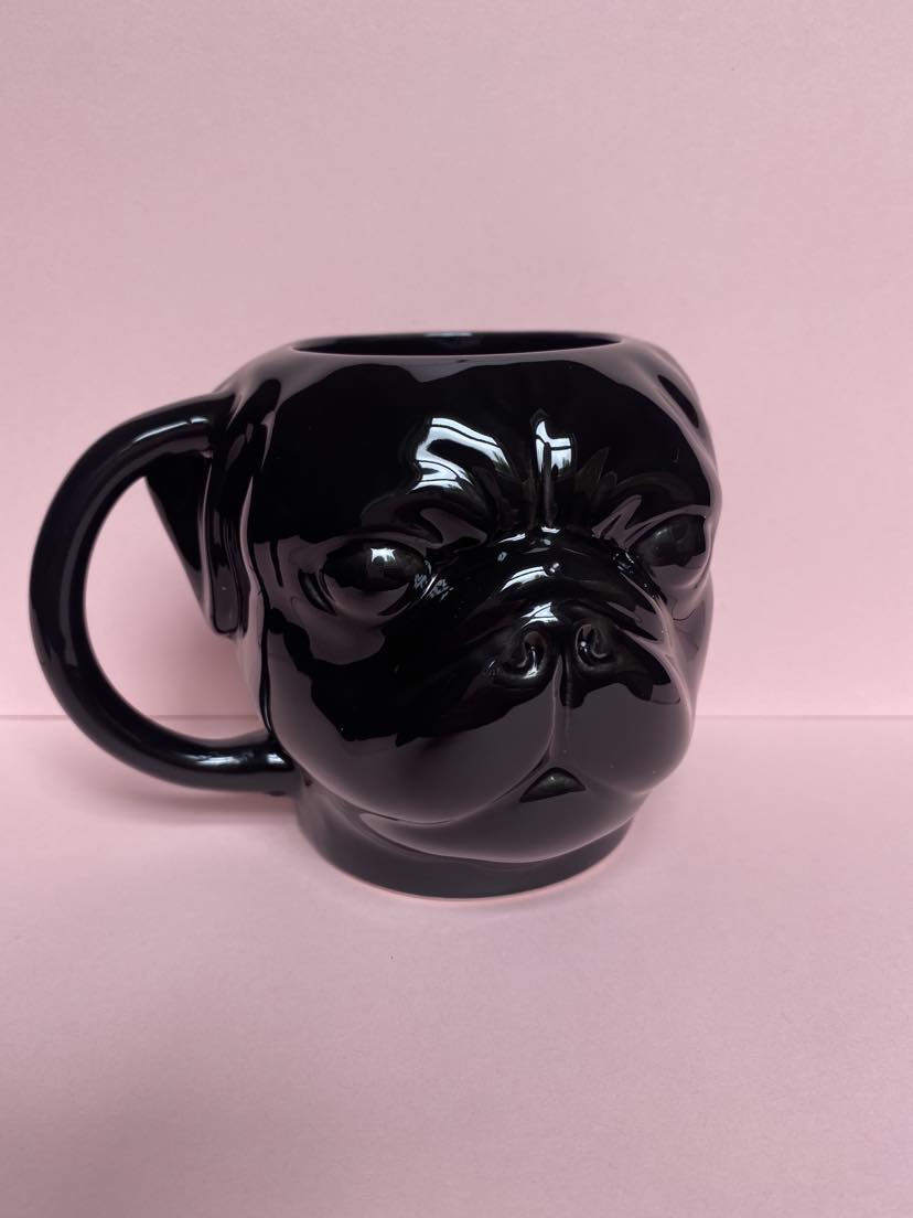 Black Pug Shaped Mug