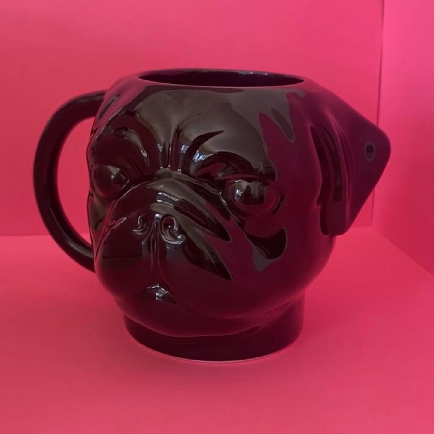 Black Pug Shaped Mug